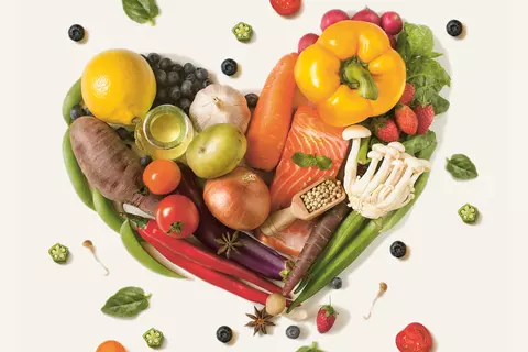 Gesundes Herz aus Obst und Gemüse